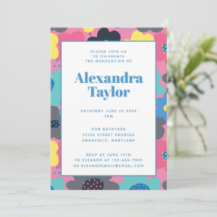 Invitation de la fête de graduation des fleurs de 