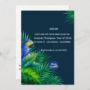 Invitation de la fête de graduation d'été tropical