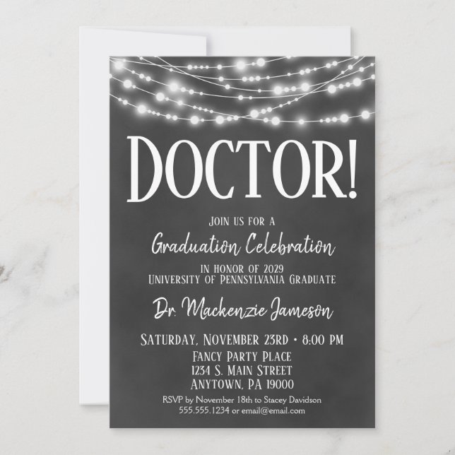 Invitation de la fête de graduation du médecin du  (Devant)