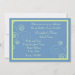 Invitation de la fête de graduation en bleu