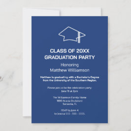 Invitation de la fête de graduation en bleu foncé