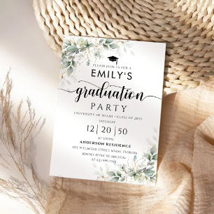 Invitation de la fête de graduation Eucalyptus