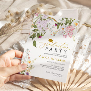 Invitation de la fête de graduation fleur sauvage