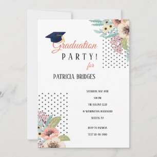 Invitation de la fête de graduation florale