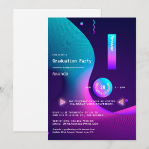 Invitation de la fête de graduation géométrique