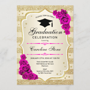 Invitation de la fête de graduation - Gold Hot Pin