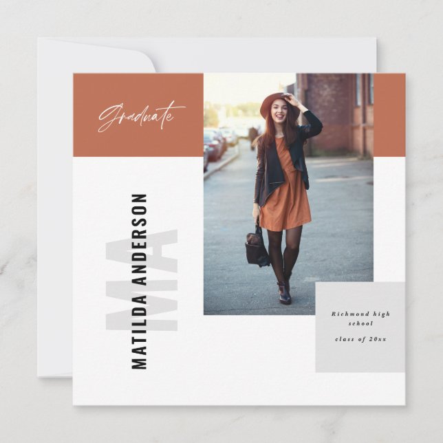 Invitation de la fête de graduation graphique mode (Devant)