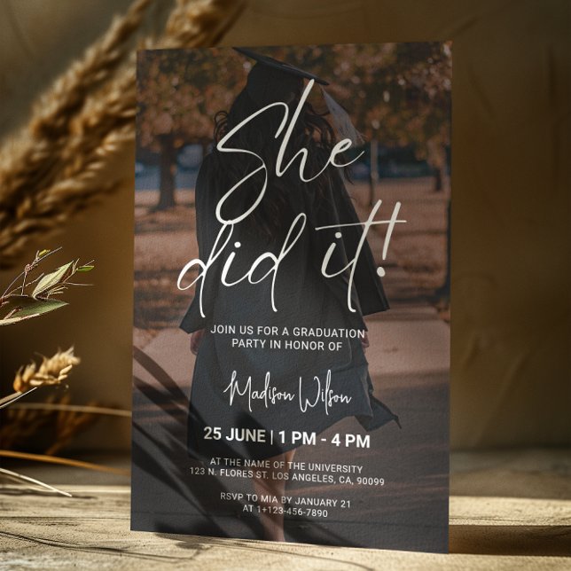 Invitation de la fête de graduation minimale en no (Créateur téléchargé)