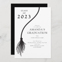 Invitation de la fête de graduation moderne Black