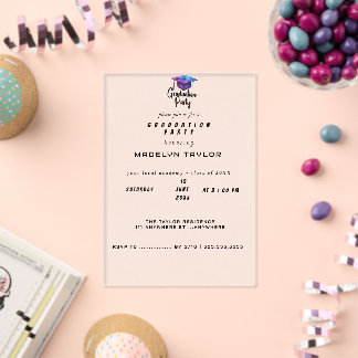 Invitation de la fête de graduation moderne - Casq