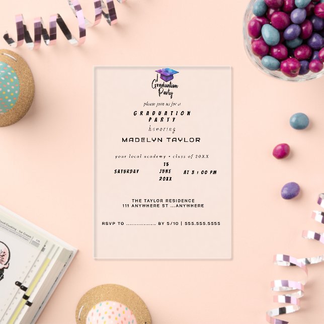 Invitation de la fête de graduation moderne - Casq (Insitu (Célébration))