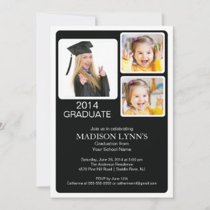 Invitation de la Fête de graduation Multi-Photo Mo