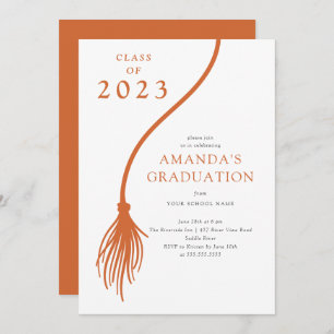 Invitation de la fête de graduation Orange moderne