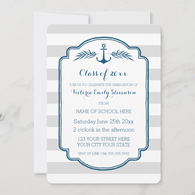 Invitation de la fête de graduation personnalisée  (Devant)