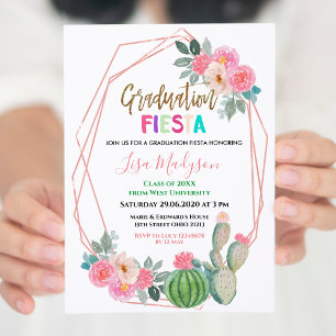 Invitation de la fête de graduation Pink Fiesta