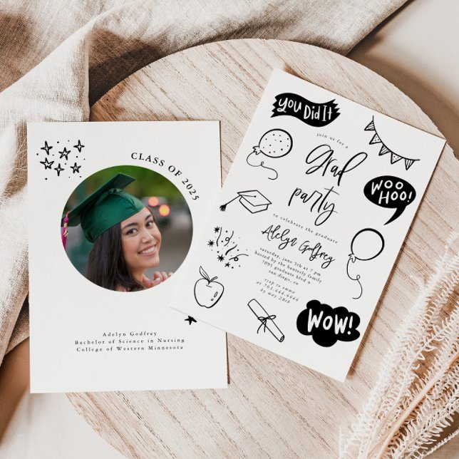 Invitation de la fête de graduation rapide tirée à (Créateur téléchargé)