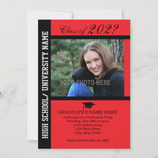 Invitation de la fête de graduation-Red-2