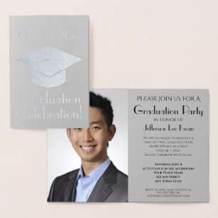 Invitation de la fête de graduation Silver Foil