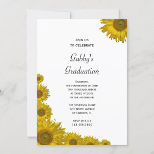 Invitation de la fête de graduation Sunflower Edge