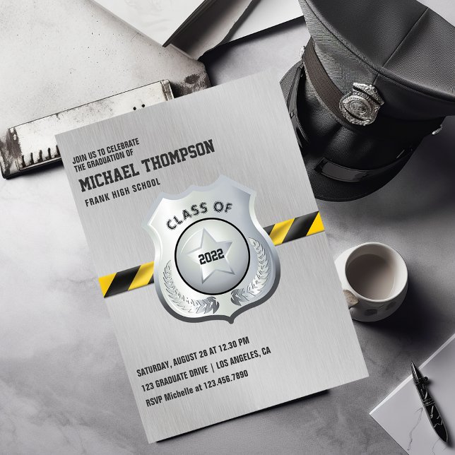 Invitation de la fête de graduation sur le thème d (Police Graduation Party Invitation)