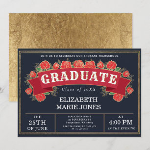 Invitation de la fête de graduation vintage