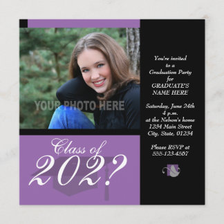 Invitation de la fête de graduation-violet