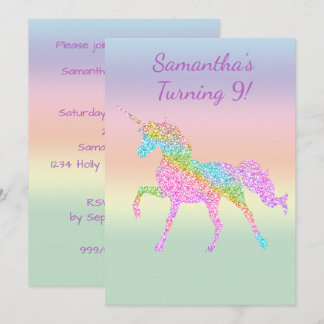 Invitation de la fête de la licorne à l'étincelle 