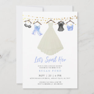 Invitation de la fête de la Lingerie bleue avec ro