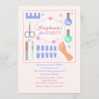Invitation de la fête de la manucure et pédicure