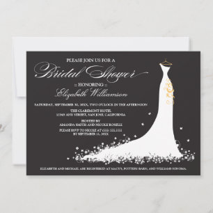 Invitation de la fête de la mariée Mariage (ébène)