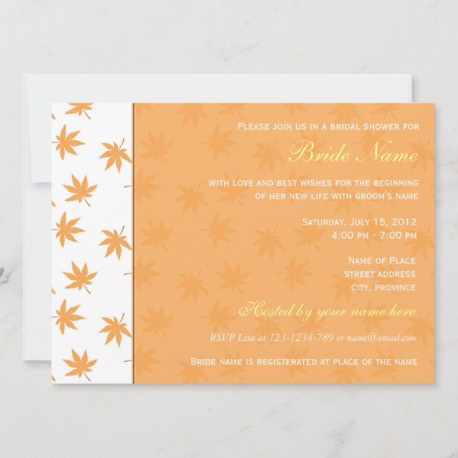 Invitation de la fête de la nuptiale d'automne, fe (Devant)