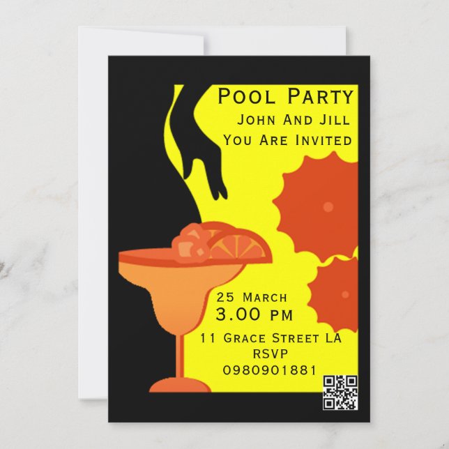 Invitation de la fête de la piscine adulte (Devant)