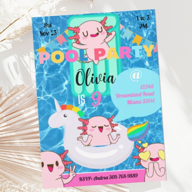 Invitation de la fête de la piscine d'été du migno (Créateur téléchargé)