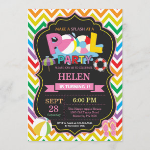 Invitation de la fête de la piscine Été Splish Spl