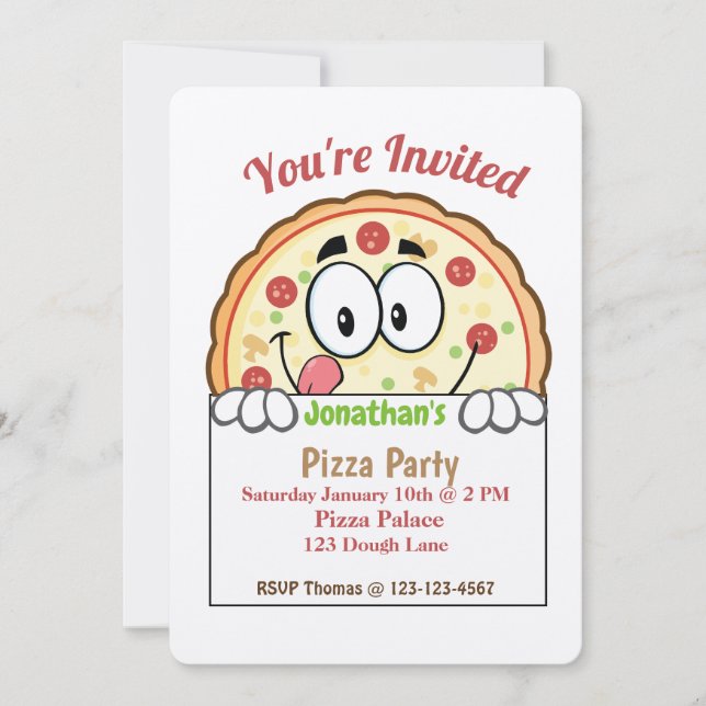 Invitation de la fête de la pizza (Devant)