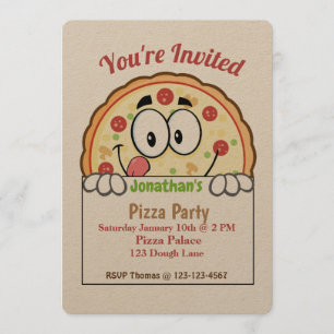 Invitation de la fête de la pizza