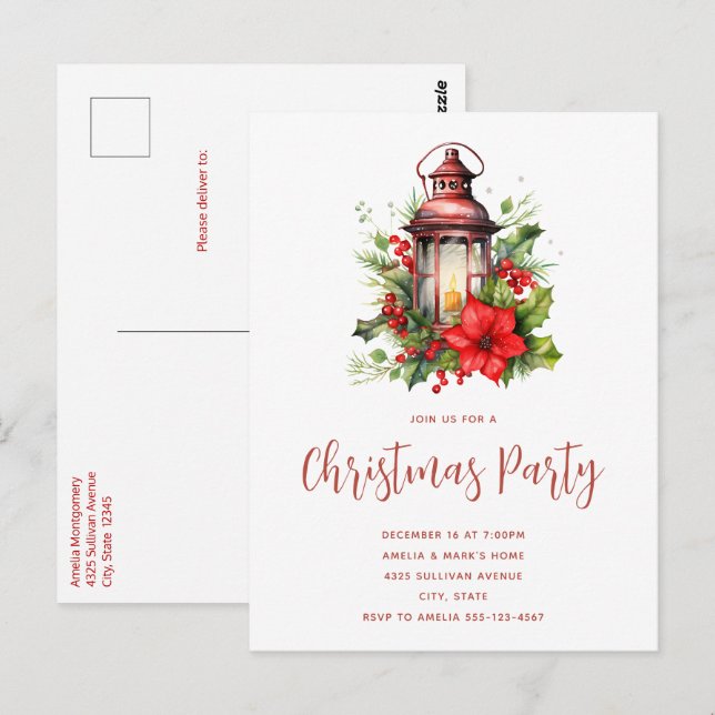 Invitation de la fête de la pousététie rouge de No (Devant / Derrière)