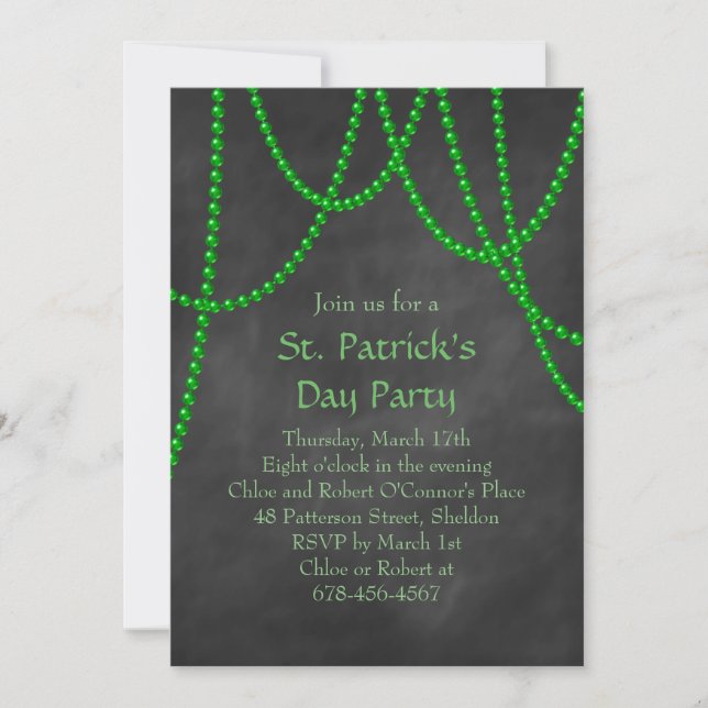 Invitation de la fête de la Saint-Patrick (Devant)