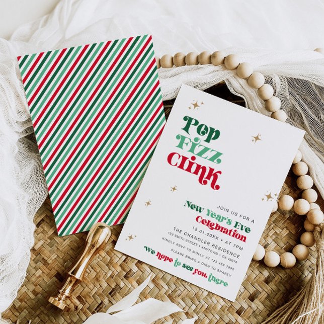 Invitation de la fête de la Saint Sylvestre Retro  (Créateur téléchargé)