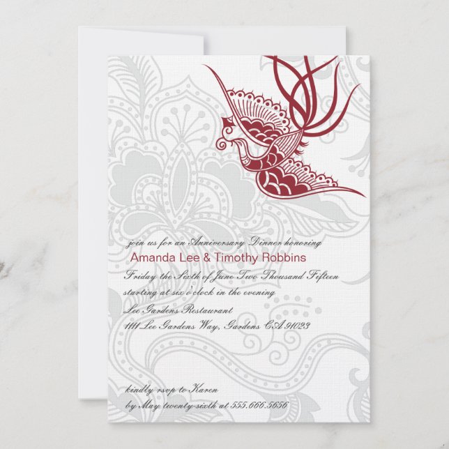 Invitation de la fête de l'anniversaire des Mariag (Devant)