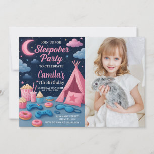 Invitation de la fête de l'aube amusante pour fill