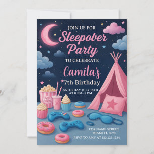 Invitation de la fête de l'aube amusante pour fill