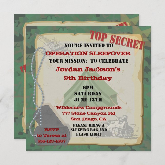 Invitation de la fête de l'aube rustique (Devant / Derrière)