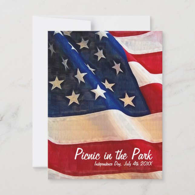 Invitation de la fête de l'Indépendance 4 juillet (Devant)