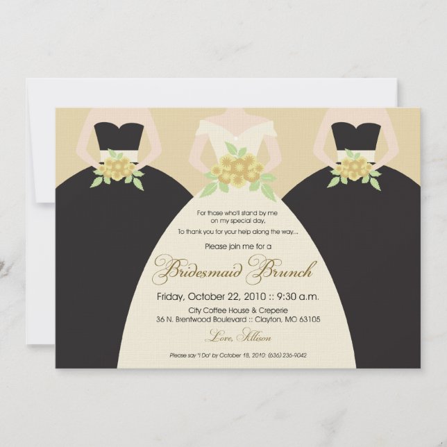 Invitation de la Fête de l'mariée des femmes marié (Devant)