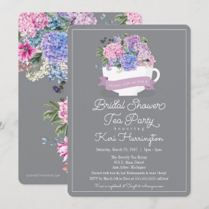 Invitation de la Fête de l'mariée Tea Party avec H