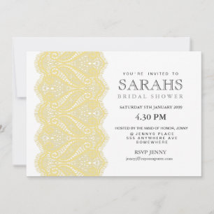 Invitation de la Fête de l'mariée White with Lemon