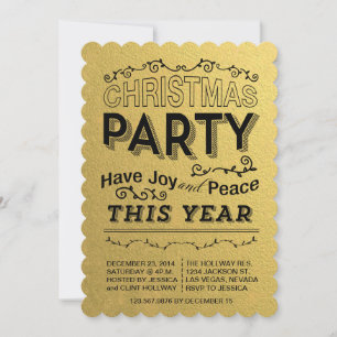 invitation de la fête de l'or faux foild