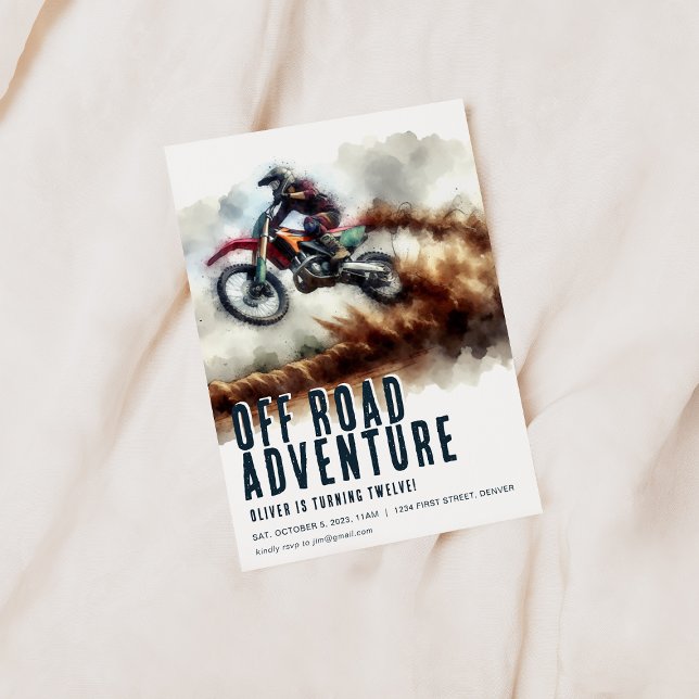 Invitation de la fête de moto Off Road Adventure (Créateur téléchargé)