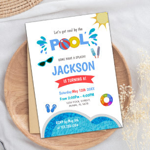 Invitation de la fête de natation d'été Cool modif